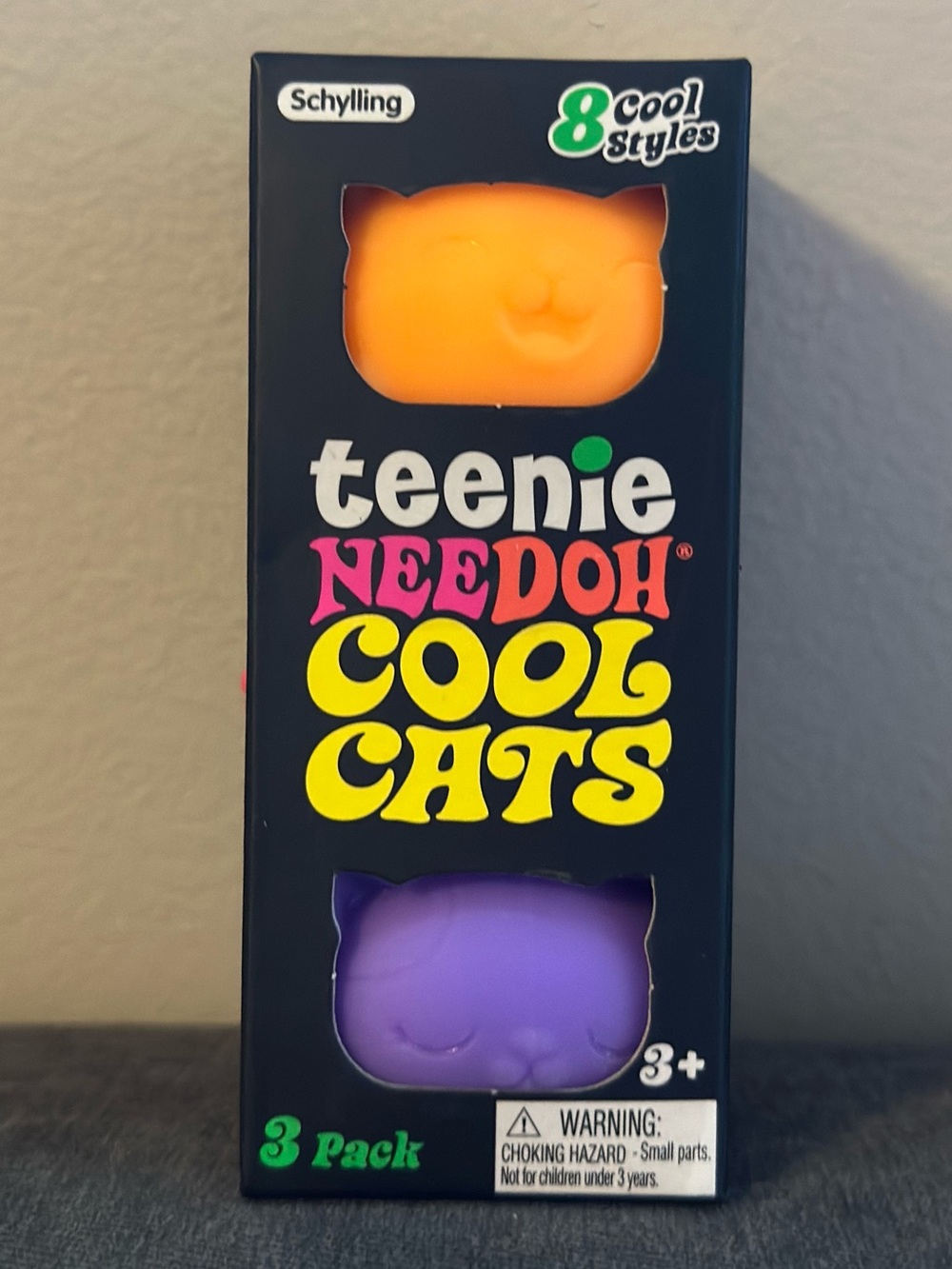 NeeDoh Teenie Cool Cats 3-Pack - Orange & Purple & Pink